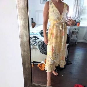 Yellow floral maxi dress